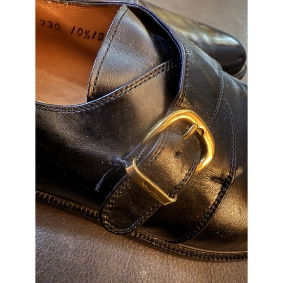 Salvatore Ferragamo Men’s Loafers Monk Strap Dress Shoes 10.5 D Black Italy EUC - Picture 15 of 16